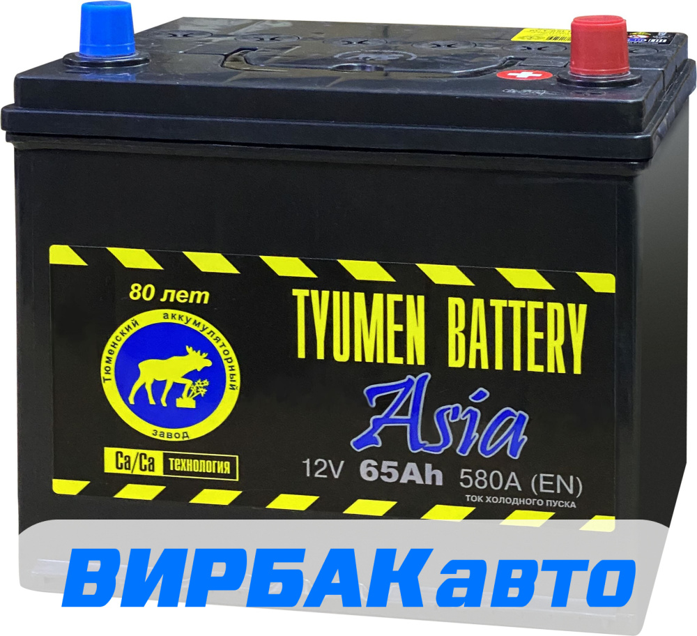 Купить Аккумулятор TYUMEN BATTERY Asia 65 Ач 580 А обратная полярность,  клемма стандартная, цены в Ростове-на-Дону — интернет-магазин VIRBACauto