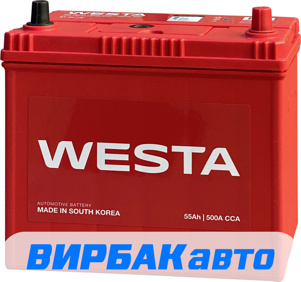 Аккумулятор WESTA Korea 70B24L SMF 55 Ач 500 А обратная полярность