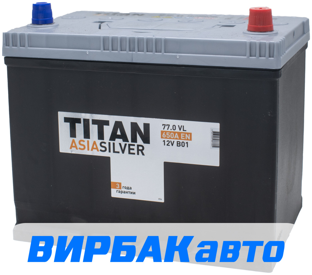 Аккумулятор TITAN ASIA SILVER 77 Ач 650 А обратная полярность