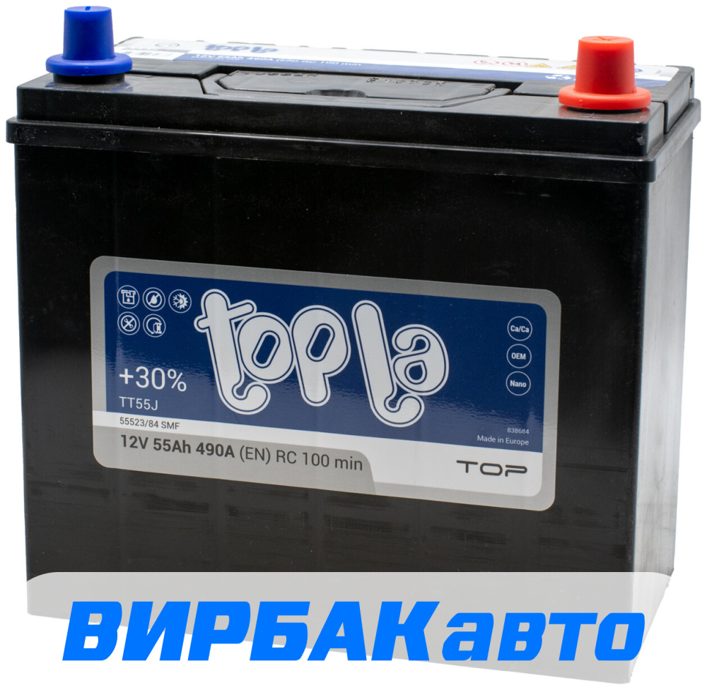 Аккумулятор Topla Asia Top (55523/84 SMF) 55 Ач 490 А обратная полярность