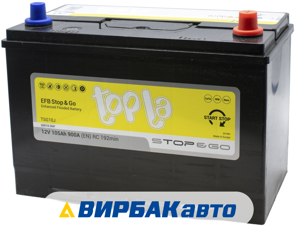 Topla EFB stop&go tsg19 69032 SMF. Tab EFB stop&go 6ст-105.1 (60519) яп.ст..