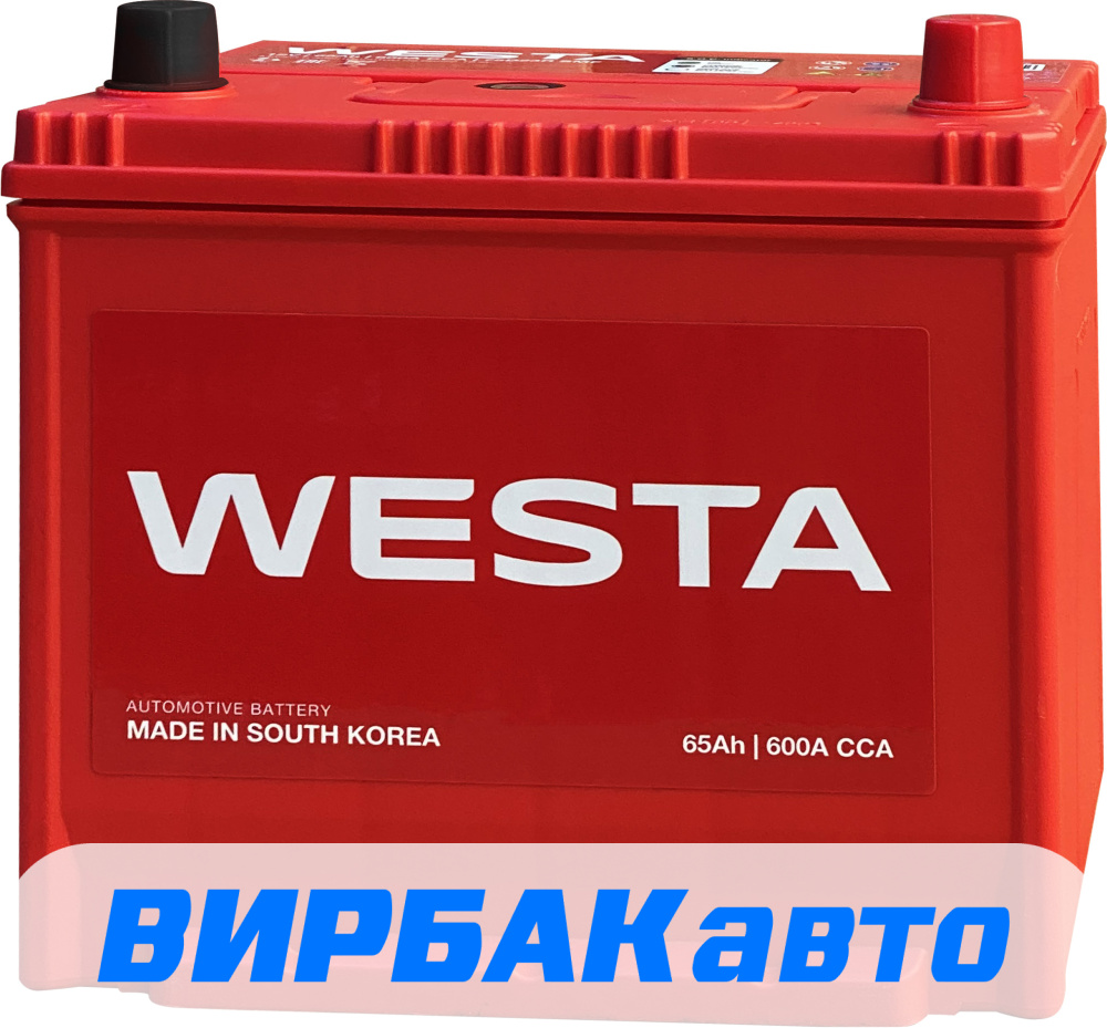 Купить Аккумулятор WESTA Korea 75D23L SMF 65 Ач 600 А обратная полярность,  клемма стандартная, цены в Ростове-на-Дону — интернет-магазин VIRBACauto