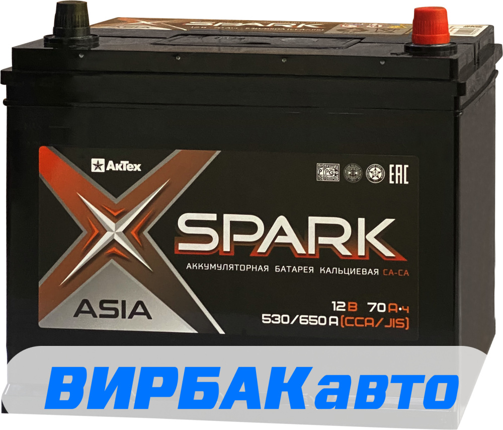 Аккумулятор SPARK Азия 70 Ач 530 А обратная полярность