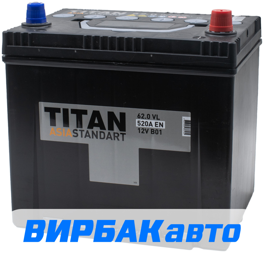 Аккумулятор TITAN ASIA STANDART 62 Ач 520 А обратная полярность