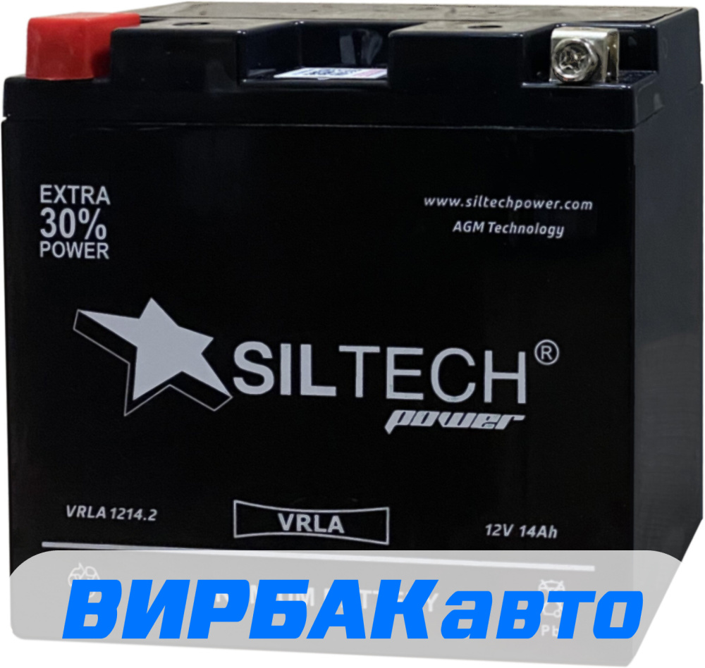 Аккумулятор SILTECH VRLA 1214.2 (YT14B-4, YT14B-BS) 14 Ач 170 А прямая  полярность, 2023 г.